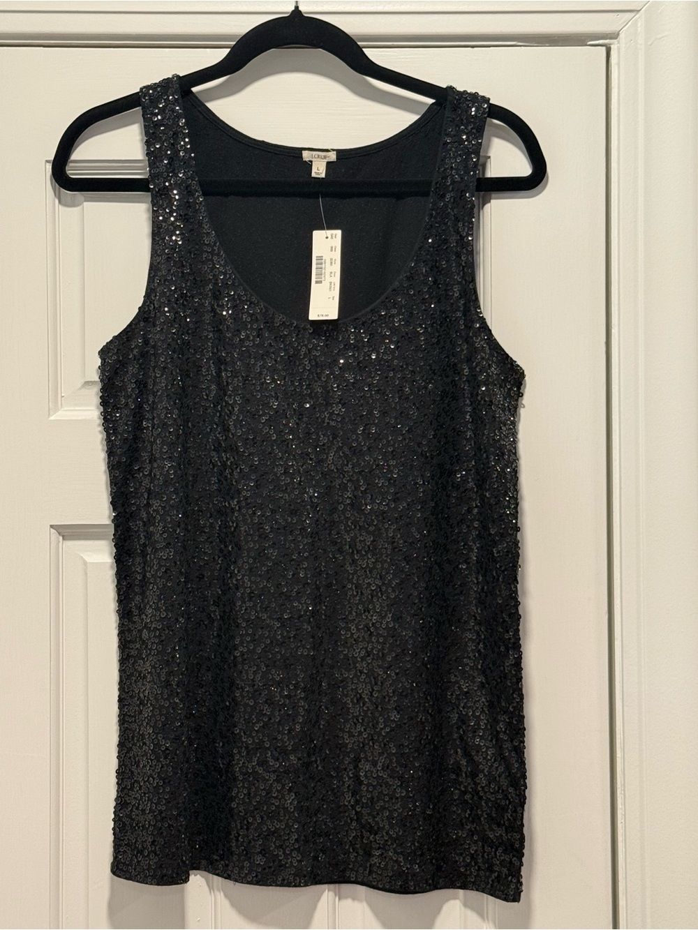 J. Crew Black Sequin Tank Top - Large - NWT